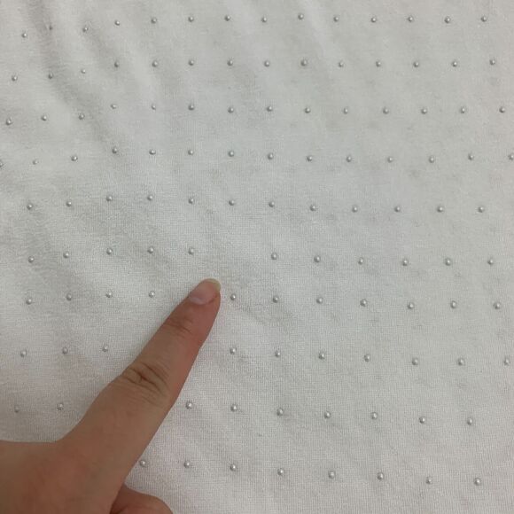 IRO Jeans Dway Studded Sheer Top Womens S Small White Oversized Mid Sleeve Shirt - Picture 13 of 15